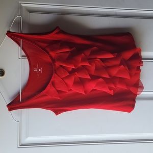 NY&C Red Ruffled Tank Top Size S